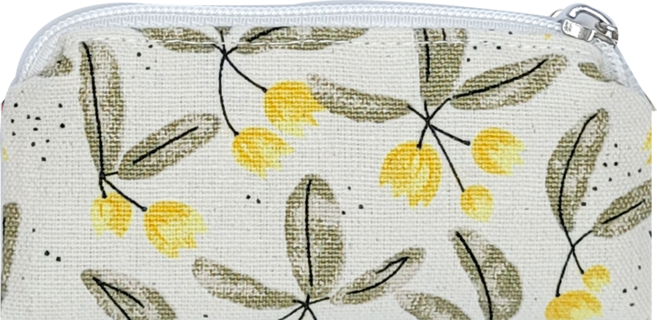 파우마우 면 지퍼 도장 파우치, 방울꽃화이트, 1개