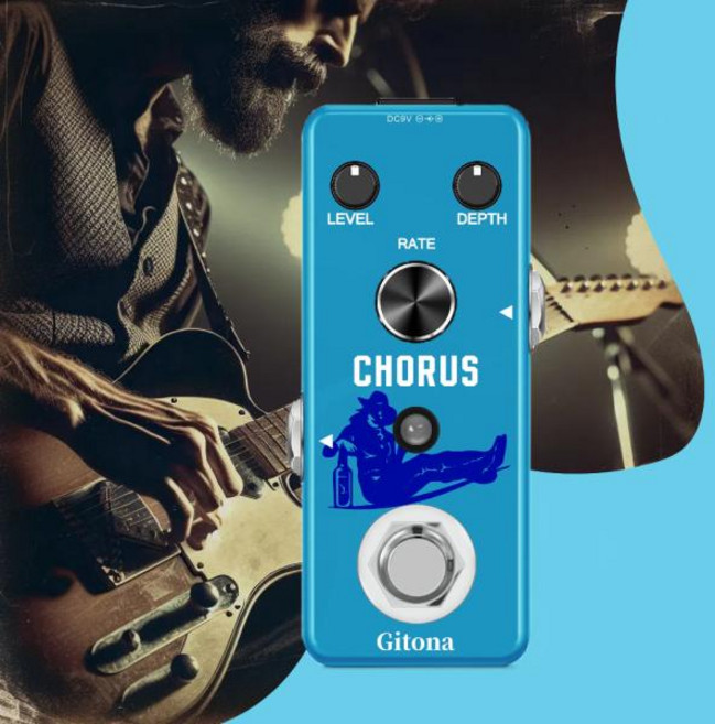 Gitona 일렉트릭 기타 베이스 페달보드용 페달 코러스 효과 아날로그 퓨어 앙상블 BBD 회로 재즈 이펙터, 1개