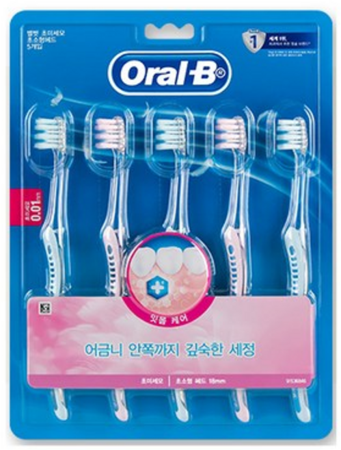 오랄비 벨벳 초소형헤드 잇몸케어 칫솔, 5개입, 1개