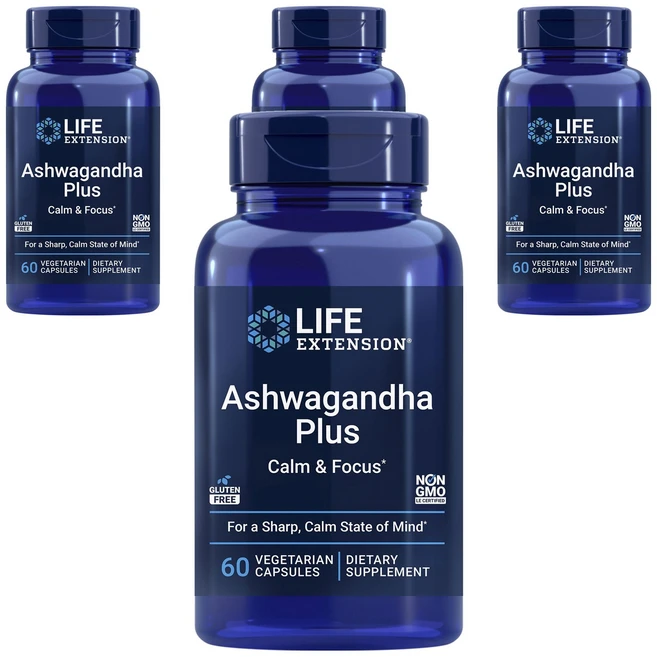 라이프익스텐션 아슈와간다 플러스 베지테리언 캡슐, 4개, 60정 - 쿠팡