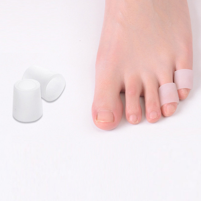 미즈코스 발가락 보호 골무 보호캡 엄지 발톱 튜브, 6개, 마디형 흰색