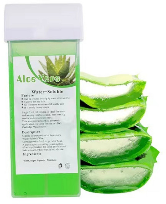 高品質 手腳專用 黃金莓果除毛蜜蠟, 1個, 滾輪蠟條(150g)蘆薈