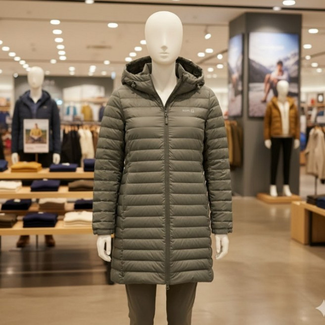 네파 겨울 여자 아웃도어 구스다운 롱기장 경량패딩 점퍼