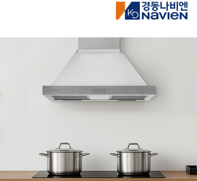 경동나비엔 600장용 주방 가스렌지 미니 소형 스탠다드 침니형 레인지 후드 실버 스텐 RGX150-06PAA, 방문설치, 실버_버튼식