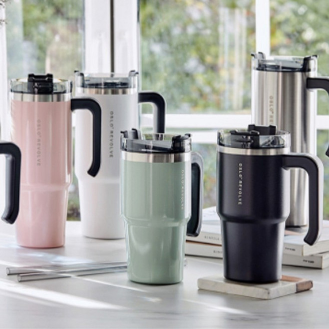 커피숍텀블러 미숫가루 티백 빨대 냉보온병 콜드컵 텀블러, 600ml 블랙, 1개