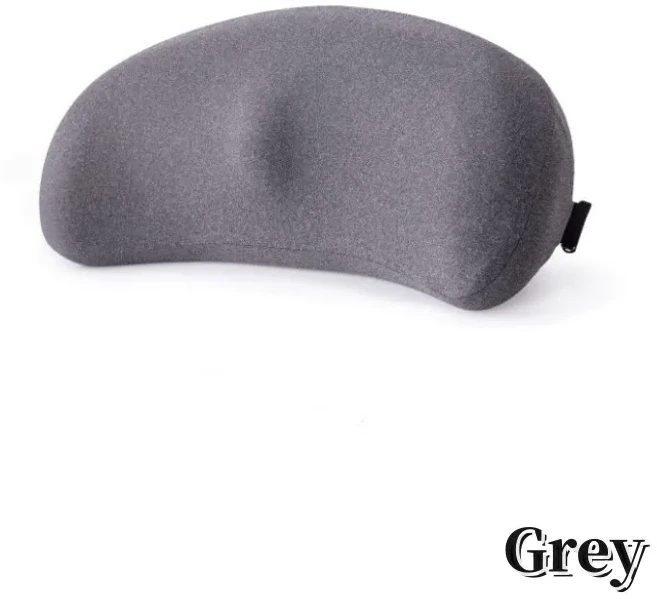 자동차 좌석 지원 쿠션 베개 메모리 폼 허리 등받이, 02 그레이