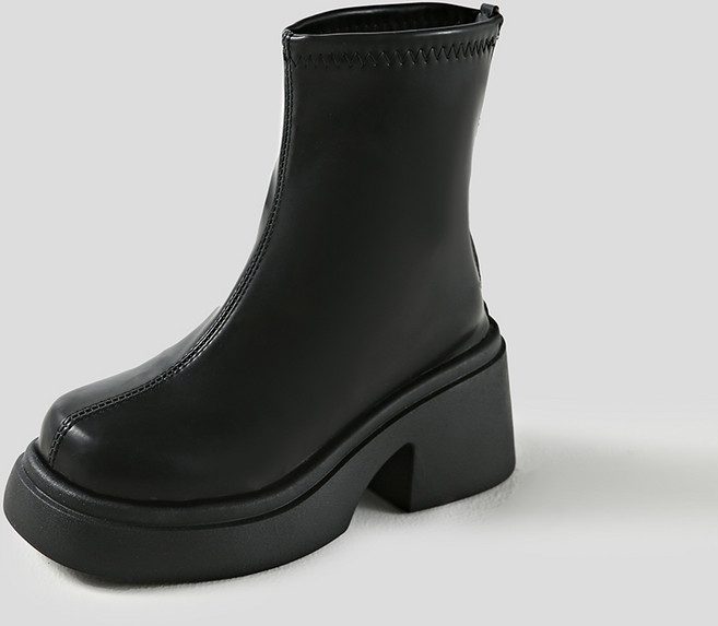 카일리 가보시 통굽 앵클부츠(7cm)