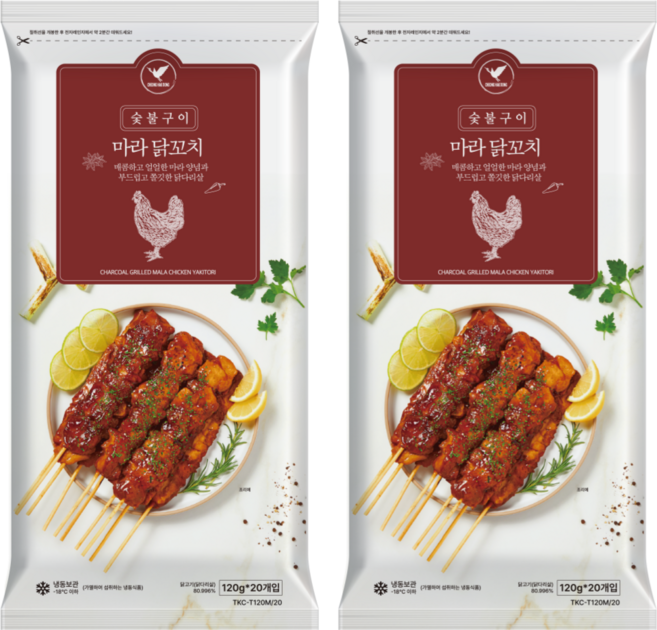 청학동 숯불구이 마라 닭다리살 닭꼬치 2.4kg (120g*20꼬치), 40개, 120g