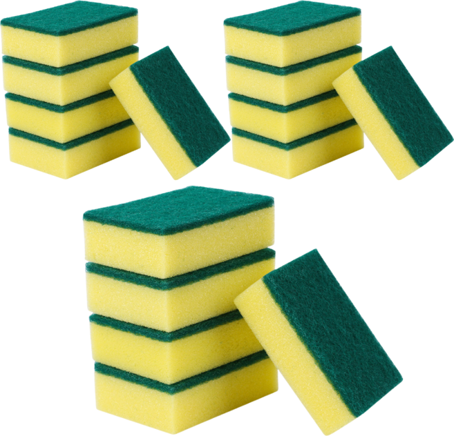 다목적 주방 설거지 스펀지 초록 수세미, 15개, 1세트