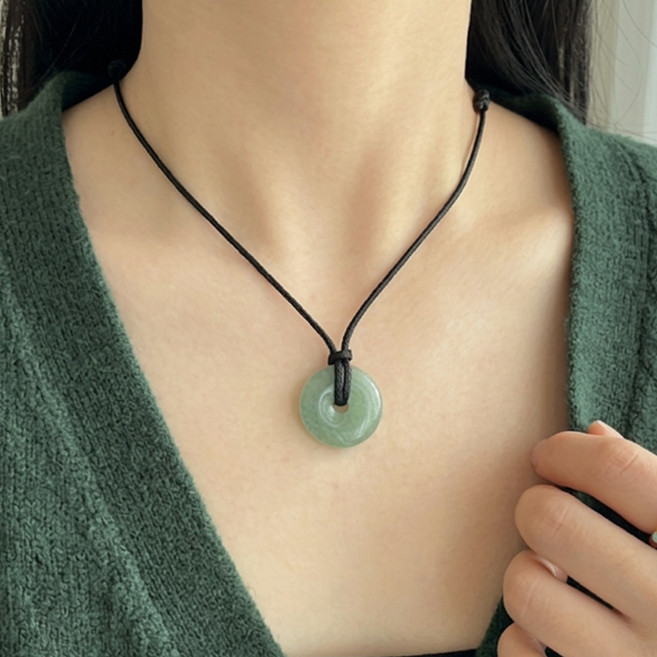 길이조절 매듭 천연석 도넛 원석 목걸이