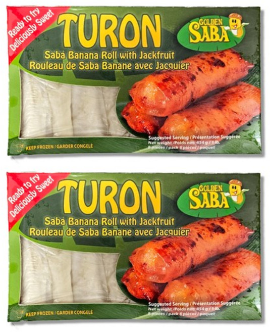 필리핀 국민간식 Turon Saba Banana Roll with Jackfruit 투론 토론 사바 바나나롤, 454g, 2개