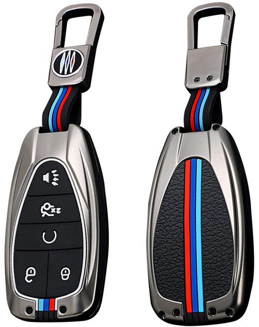 쉐보레 자동차 스마트 키케이스 차 메탈 키홀더 키링 키커버 올뉴 더뉴 스파크 트랙스 말리부 트레일블레이저 크루즈 아베오 트래버스 라세티프리미어 2 3 4 5 버튼, A TYPE 04(5버튼), 그레이