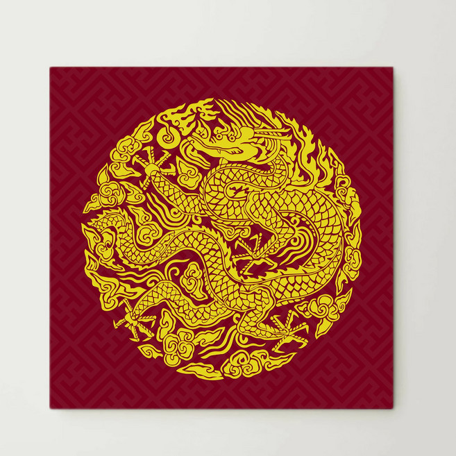 [인메이블] 돈들어오는 성공기운 합격 승진 출세 인테리어 5종 그림 청룡포 곤룡포 곤룡도 국립중앙박물관 국중박 굿즈 캔버스 액자 거실 현관 복도 벽 대형, 02.홍룡포