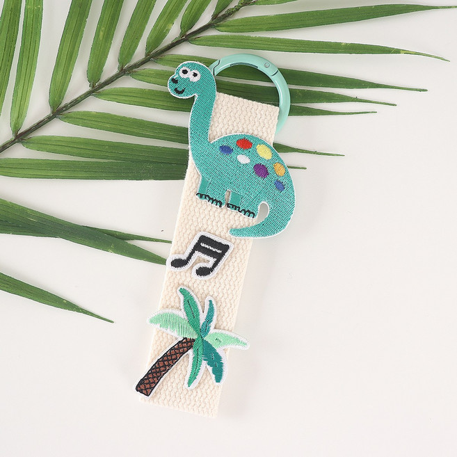 완제품 와펜 스트랩 키링 단체 선물 가방 꾸미기 귀여운 디자인 왕고리, 1개, 공룡 민트