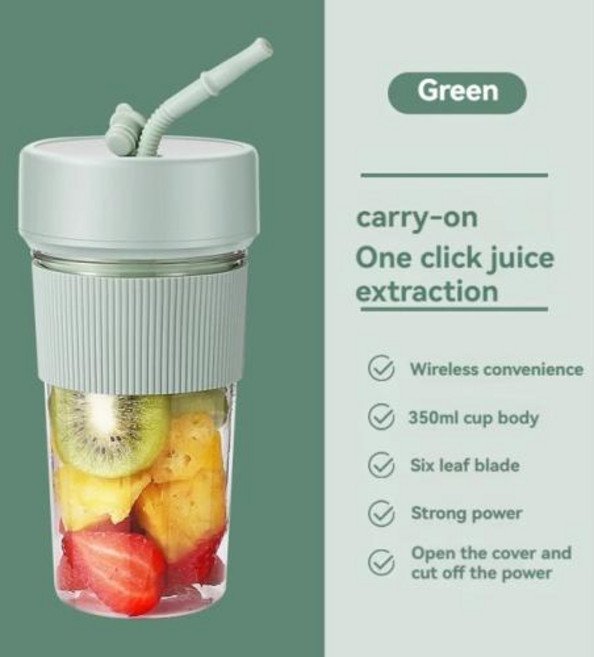 휴대용 미니 소형 믹서기 텀블러 블렌더 다용도 멀티 핸드 믹서기 전기 충전식 휴대용 무선 착즙기 과일 스무디 6 블레이드, K1 green, 4) K1 green