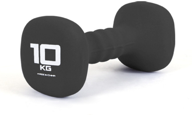 아이워너 네오프렌 사각 컬러아령 10kg 블랙 홈트레이닝 헬스 운동용품, 1개