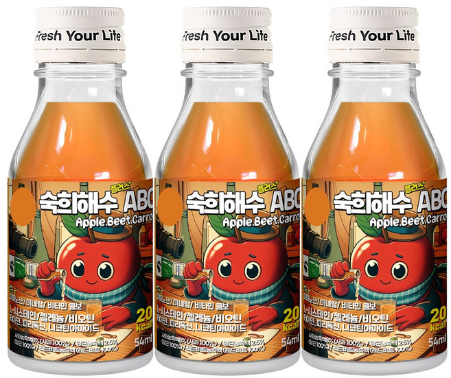 술자리 캠핑 여행 필수템 소주에 꽂아 섞어 마시는 하이볼 칵테일음료 숙희해수 ABC, 3개, 1개입, 55ml