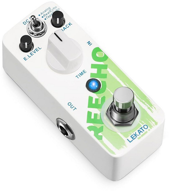 LEKATO Compressor Pedal Yellow Comp Guitar Pedal Mini Portable Compression with True Bypass 9V, White Delay