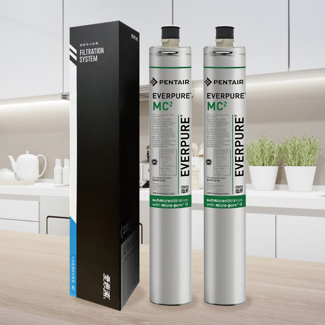 愛惠浦 PENTAIR EVERPURE MC-2濾芯 二入組，次微米過濾技術，提升飲用水品質, 1個, MC-2