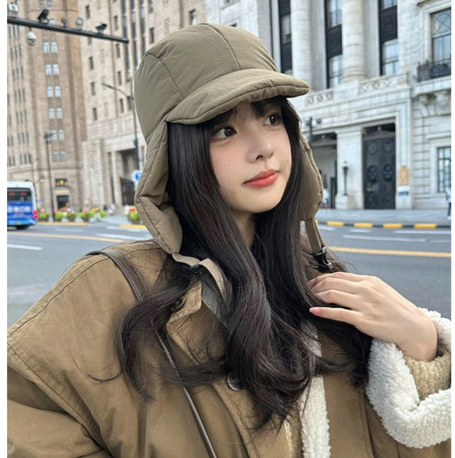 단추 퀼팅 패딩 모자 후드 바라클라바 넥워머 3color