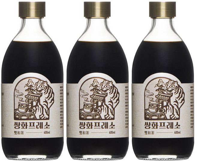 팔팔호랑이 쌍화프레소 수제 쌍화차 진액, 3개, 1개입, 400ml