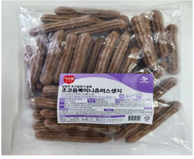 CJ 이츠웰 초코 듬뿍 미니츄러스 생지 30g*40입 x 1봉, 1.2kg, 1개