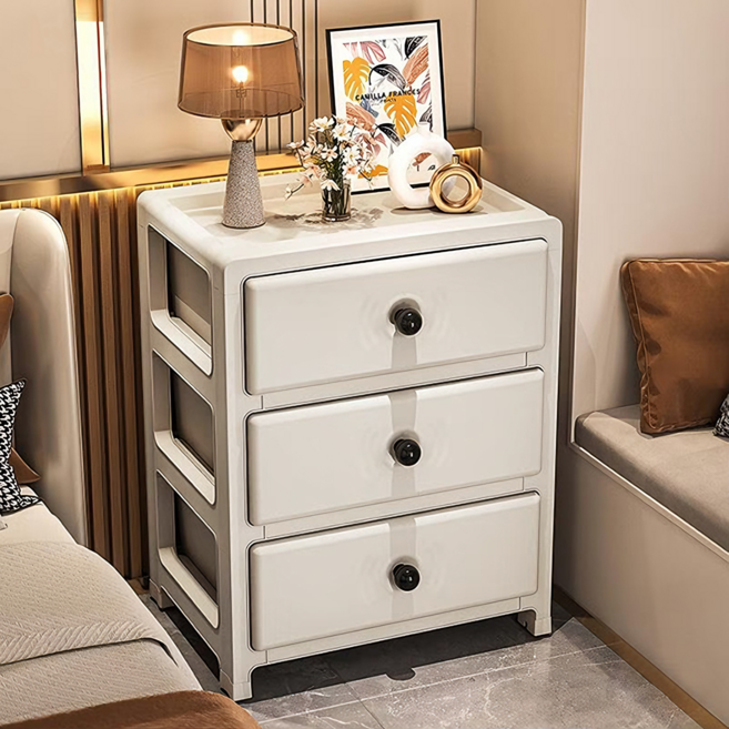 Mosashoe 서랍장 다용도 틈새 수납장 플라스틱 서랍장 침대협탁 3단 4단 5단, 아이보리