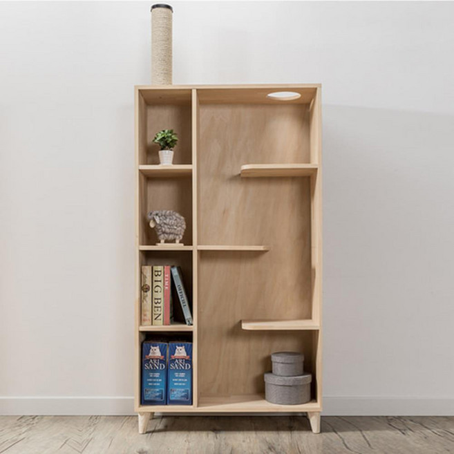 원목 지그재그 집사와 함께쓰는 캣타워 책장 800x1570 용품 추천, 1개