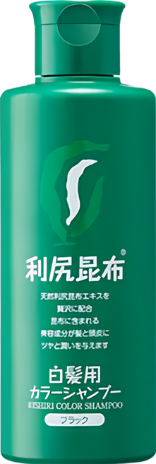 Sastty 利尻昆布 白髮用染髮洗髮水 200g 黑色 植物成分溫和潔淨 洗髮染髮同步完成, 1件