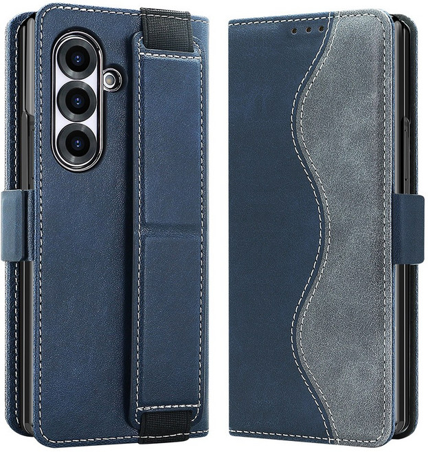 KDNC 갤럭시 Z폴드 핸드스트랩 포켓 가죽 지갑 케이스