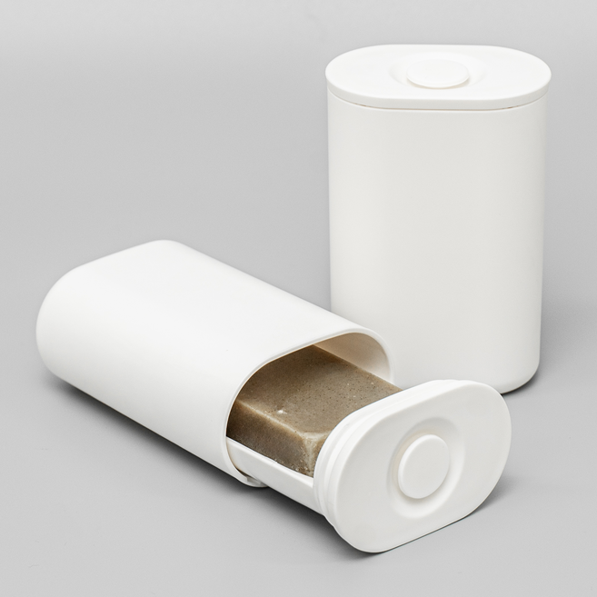 코지티 완전 밀폐 휴대용 비누케이스 비누 받침대 포함, 매트 화이트, 1개