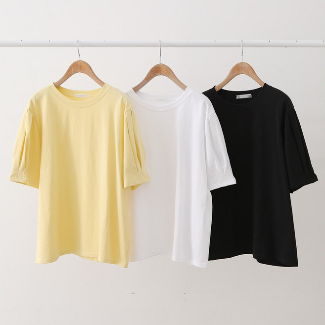 빅사이즈티 Q808L603 로즈마리볼륨반소매티 LY