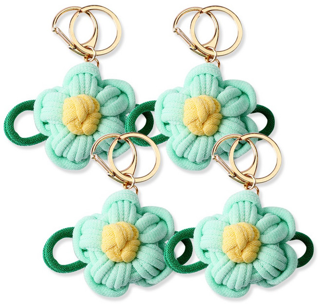 아트랄라 양말목 공예 꽃 키링 만들기, 4세트, 민트색