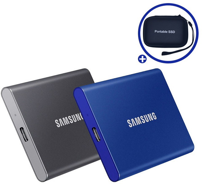 삼성전자 외장SSD T7 USB 3.2 Gen 2 + 파우치, 인디고 블루, 1TB