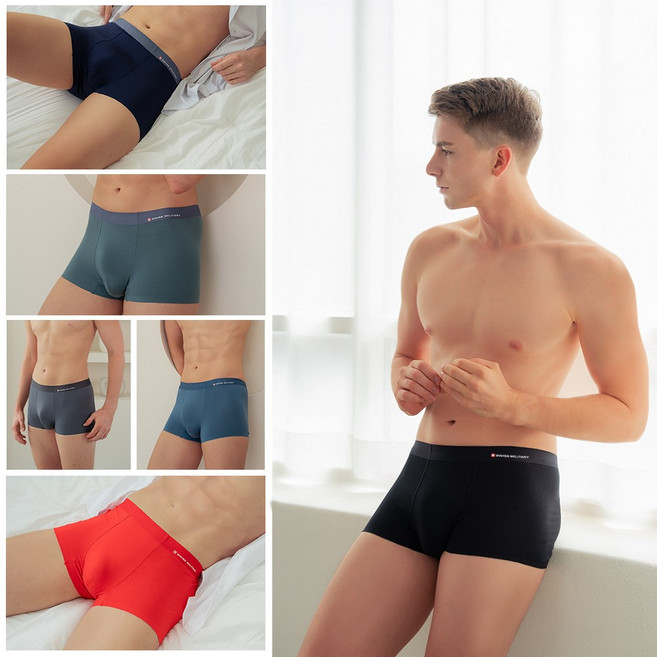 스위스밀리터리 모달 심리스 4장 6장세트 무봉제 드로즈 남자팬티