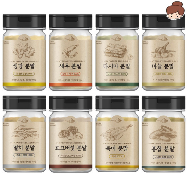 화학 성분 없는 오직 100% 천연분말 가루 새우 멸치 다시마 북어 생강 등 8종, 100% 천연 새우분말 150g, 1개