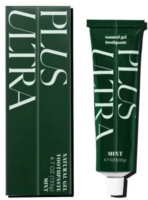 PLUS ULTRA 네추럴 성분 치약 페퍼민트 알로에 추출물 민감한 잇몸 4.7oz, 1팩 - 쿠팡