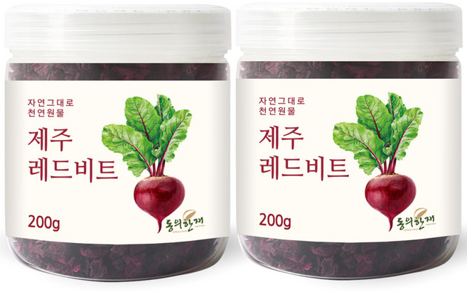 동의한재 제주도 햇 레드비트차 말린 비트, 200g, 2개