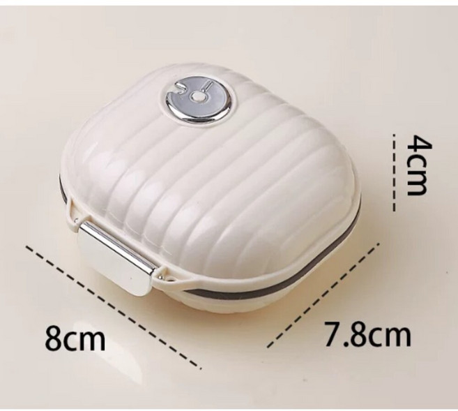 MoMo媽咪 便攜藥盒 一週藥盒 旅行藥盒 迷你藥盒 防潮藥盒 藥品分裝收納盒, 小號-亮白, 1個