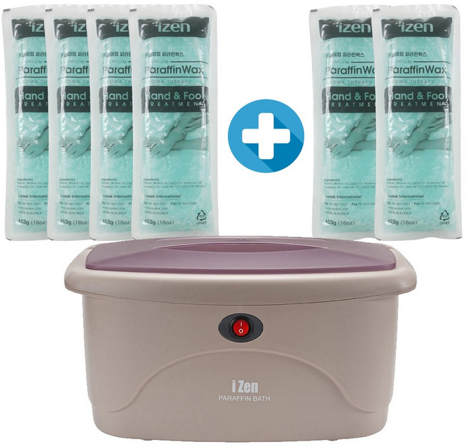 아이젠 파라핀베스 + 파라핀왁스 4개+추가왁스2개+비닐팩60개+손발커버 가정용 병원용, 1개