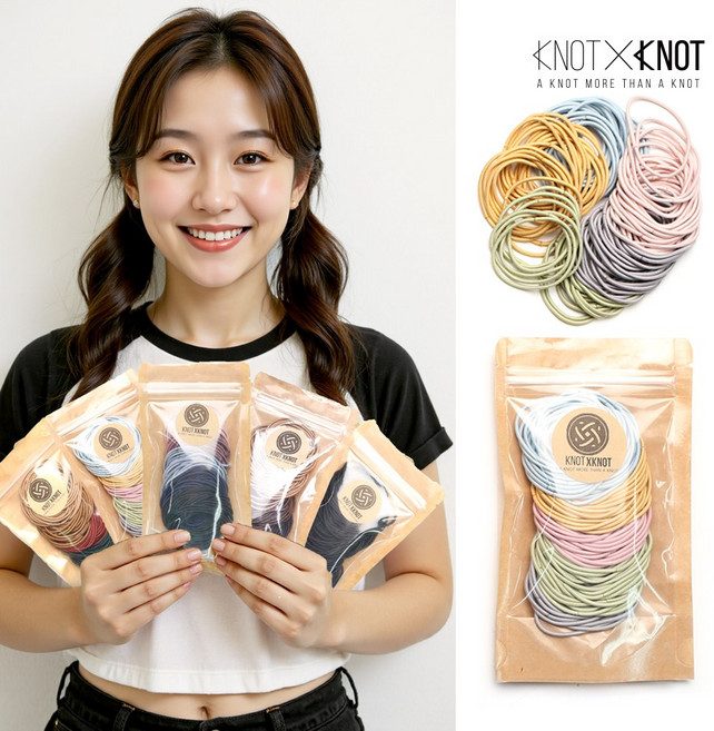 [KNOTXKNOT] 자체제작 2mm-4mm까지 아주가는 심리스 스트롱 심리스 머리끈 모음