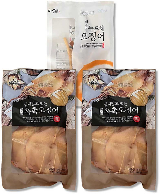 어부예찬 촉촉오징어 왕특대 4미(2미X2봉)+오징어채 1봉(50g), 1세트