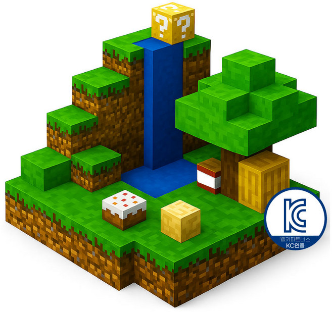 마크 스타터 오버월드 자석 블럭 128피스 마그네틱 큐브 피규어 장난감 세트, 1박스