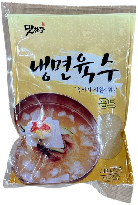 맛찬들 골드 냉면육수 냉동, 10개, 340g