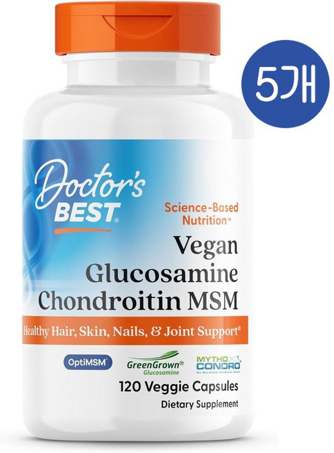 닥터스베스트 글루코사민 콘드로이친 엠에스엠 비건 Doctor's Best Glucosamine Chondroitin MSM Vegan, 120정, 5개