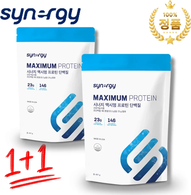 시너지 맥시멈 프로틴 497g, 1개, 35.5g - 쿠팡