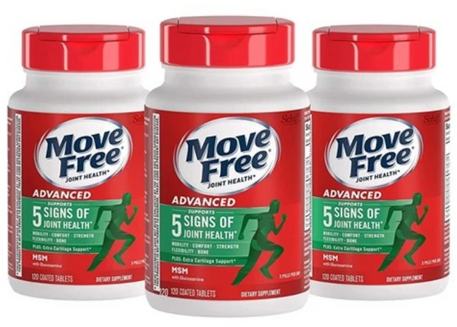 쉬프 무브프리 조인트 헬스 어드밴스드 플러스 MSM 글루코사민 + 콘드로이틴 코티드 타블렛, 120정, 2개 - 쿠팡