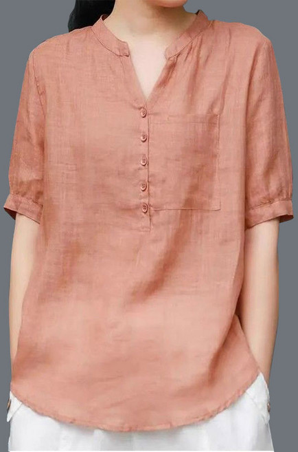 애띠앙 여리여리 인견 블라우스 반팔 여름 여성 셔츠