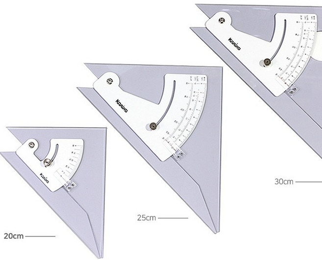 KS 코링 각도자(약간뜨느현상은 불량이 아닙니다) 삼각자, 1개, KS-4-20  20cm*3.0mm
