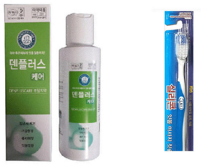 한국시덴타제약 본사직영 덴플러스 케어 치약 100g 잇몸 전용 실리콘 맛사지 칫솔, 1개